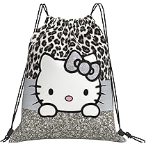 【新品タグ付】ハローキティ　ヒョウ柄　フェイスナップサック　リュック　ビッグ巾着 日焼けキティ キティちゃん リュックサック ナップサック ヒョウ